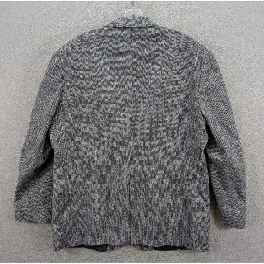Vintage Tweed Herringbone Sport Coat Jacket Men's Classic Tailored‎ Gray READ